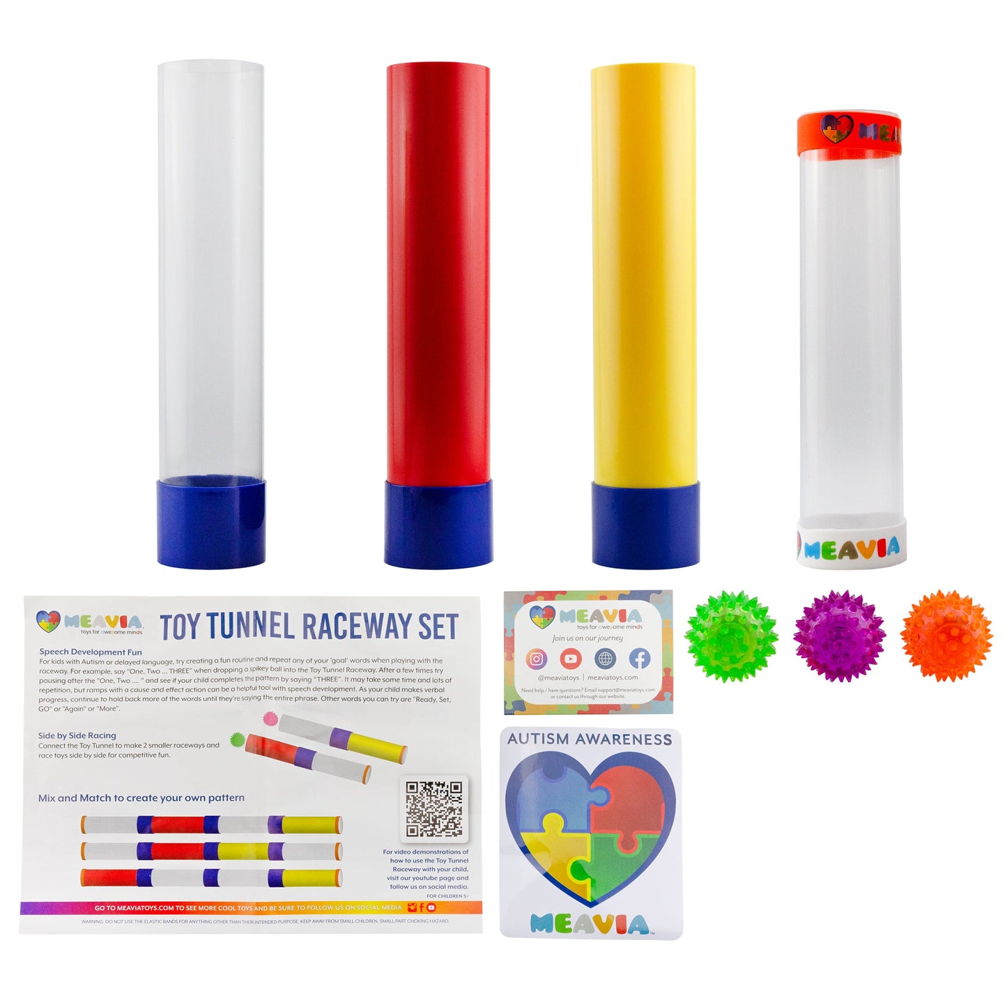 Toy Tunnel Ball Drop Race Track Set (7-Piece Set) - sh2289Mv1