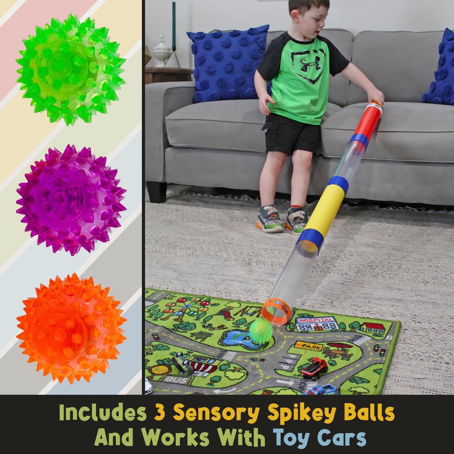 Toy Tunnel Ball Drop Race Track Set (7-Piece Set) - sh2289Mv1