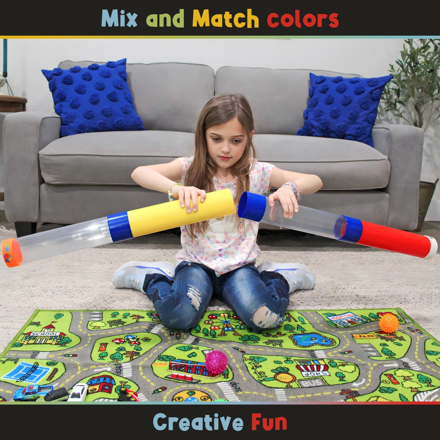 Toy Tunnel Ball Drop Race Track Set (7-Piece Set) - sh2289Mv1