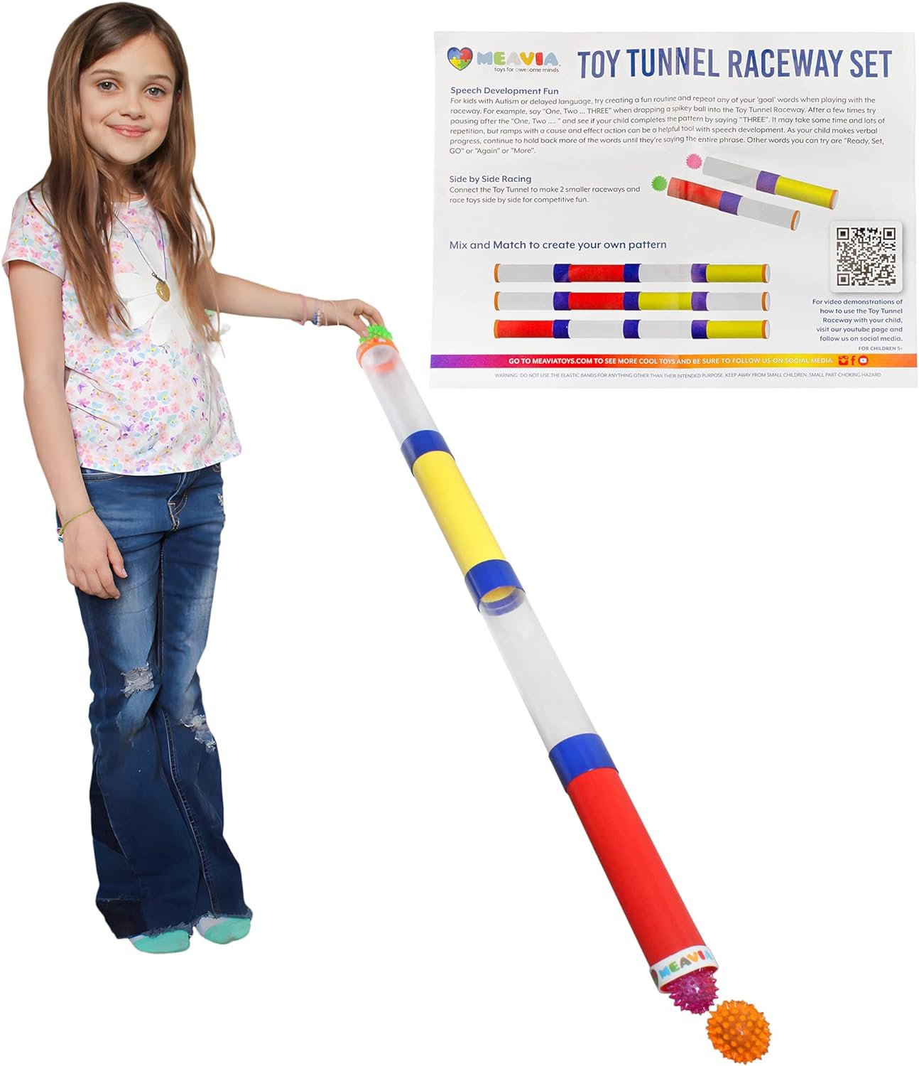 Toy Tunnel Ball Drop Race Track Set (7-Piece Set) - sh2289Mv1