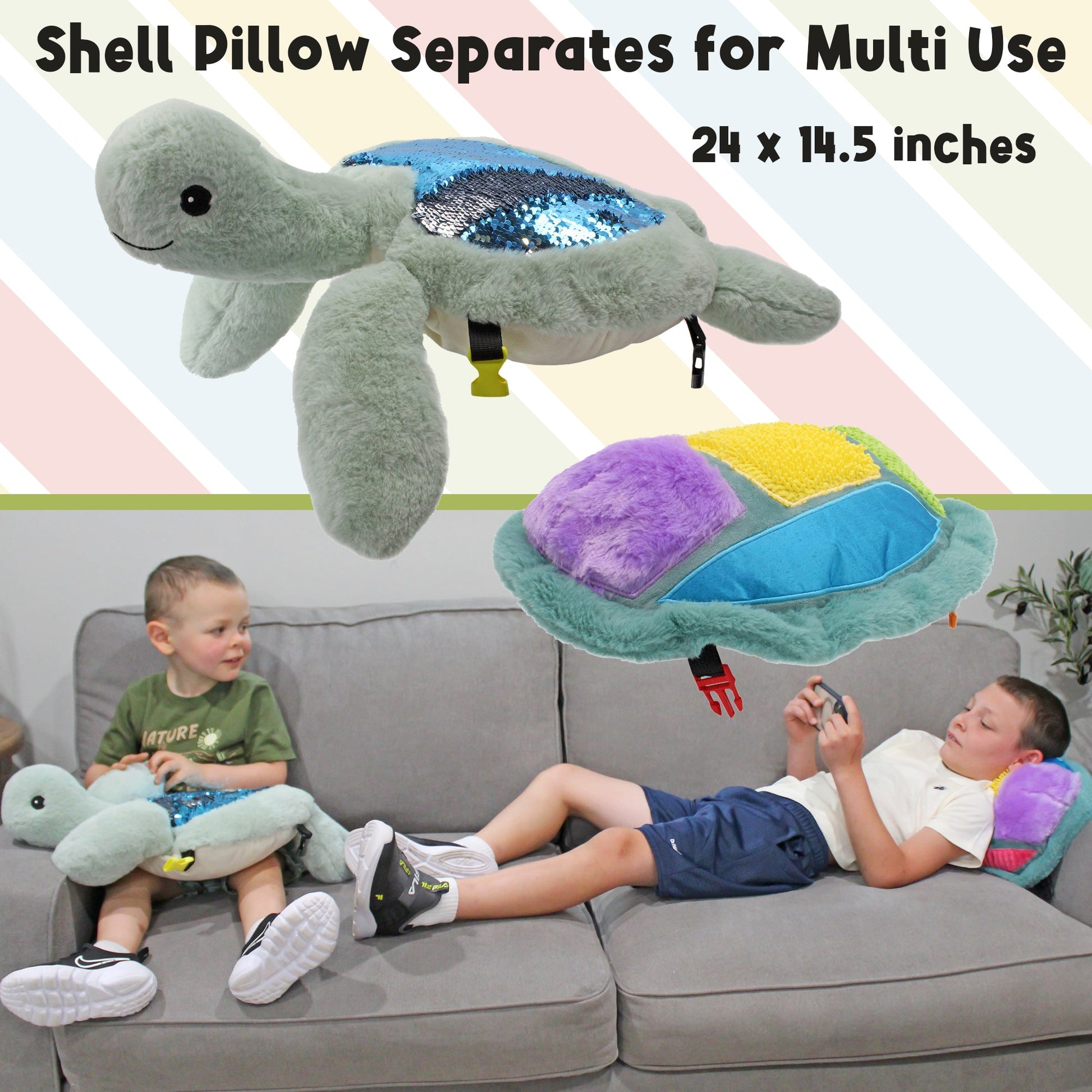 Weighted Sensory Lap Pad Sea Turtle Plush - sh2565Mv1